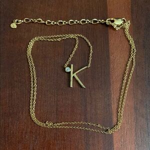 Tai gold tone "K" pendant necklace